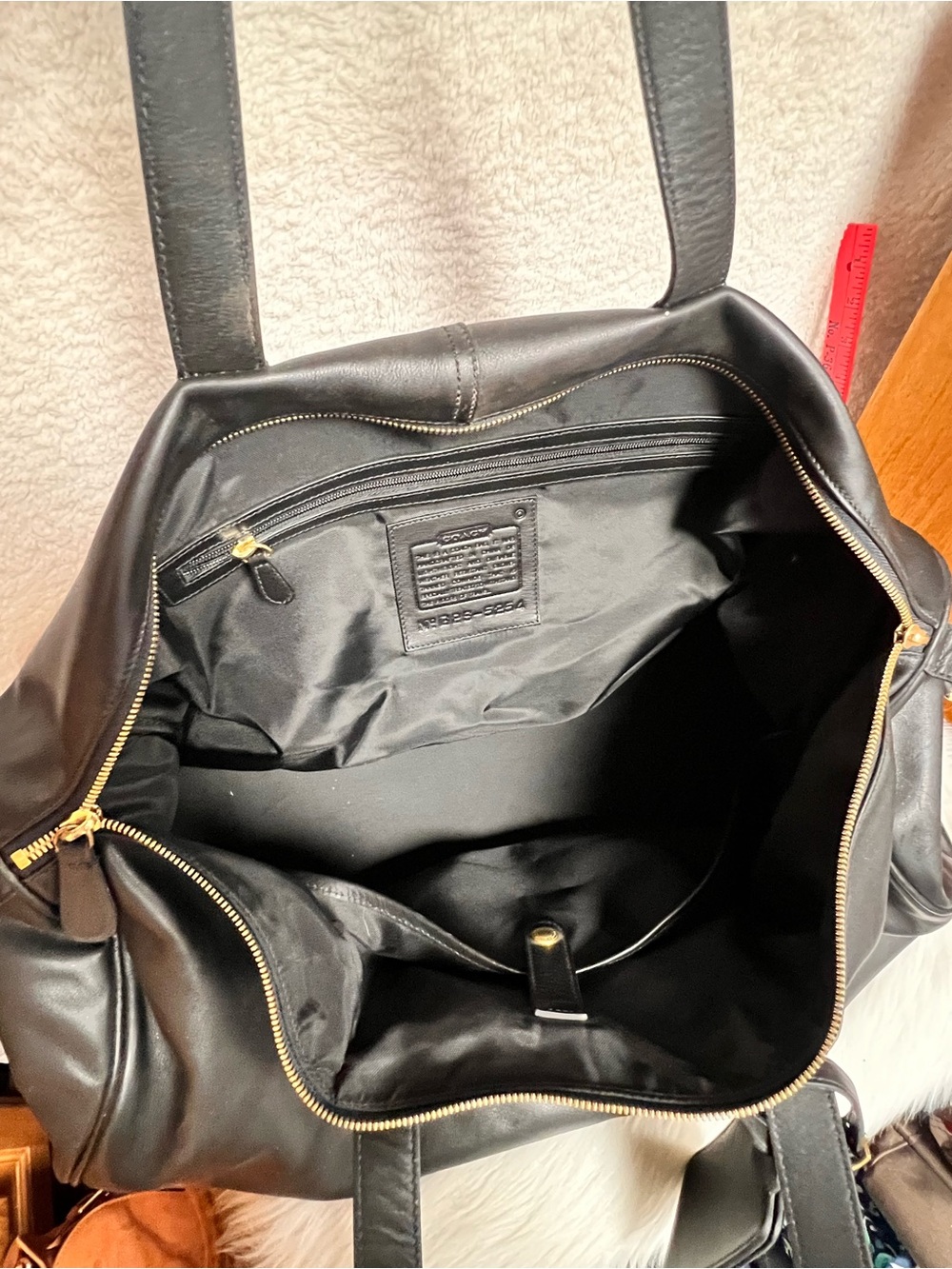 Vintage Coach Black Leather Duffel Bag for Men - Picture 8 of 14